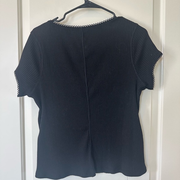 Free People Black Button-Up Ribbed Top - Picture 2 of 3